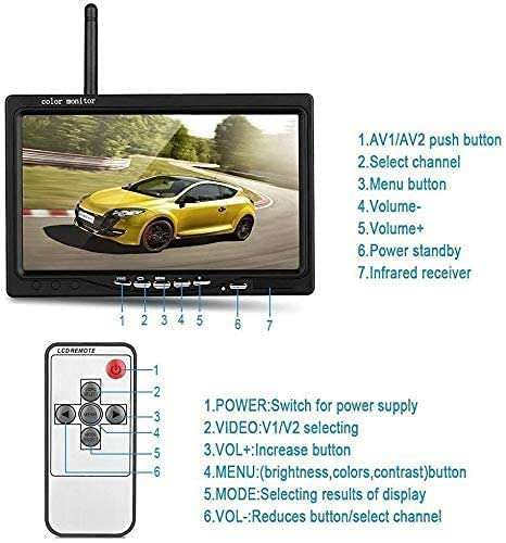 Wireless Car Backup Camera and Monitor Kit, Waterproof Night Vision Wireless Rear View Camera 7 Inch