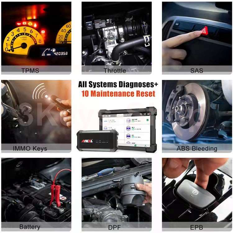 ANCEL X7 Professional OBD2 Scanner TPMS DPF EPB Oil Full System Print Report Engine Scan OBD 2 Car T
