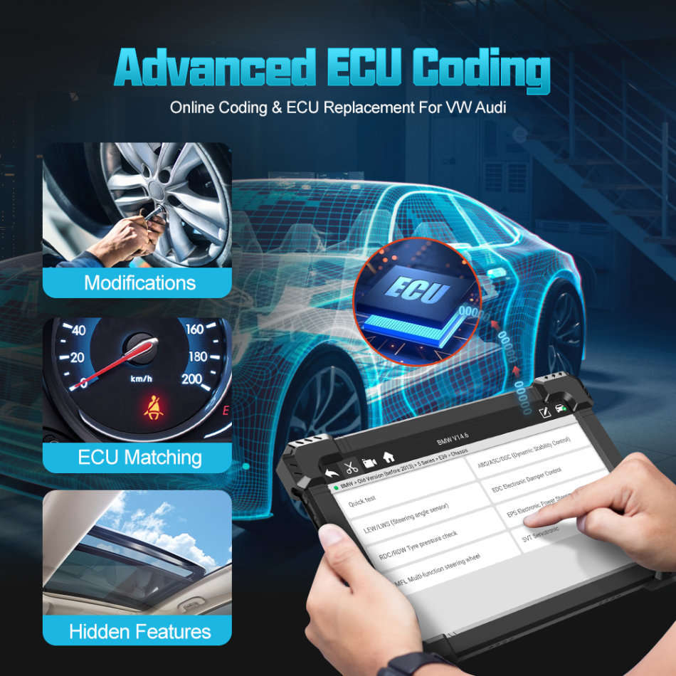 ANCEL X7 Professional OBD2 Scanner TPMS DPF EPB Oil Full System Print Report Engine Scan OBD 2 Car T