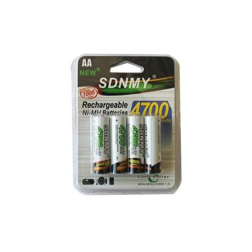SDNMY 4700mAh AA High Capacity Rechargeable Batteries 4 Pack