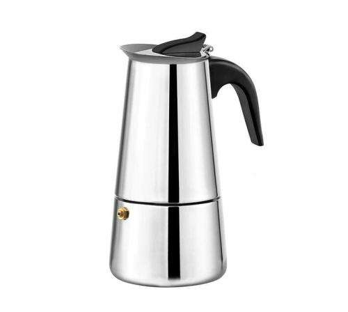 Steel Stove Top Espresso Coffee Maker - 4 Cups