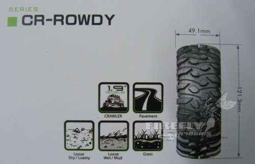 LOUISE RC WORLD - CR-ROWDY 1.9" UNMOUNTED SUPER SOFT CRAWLER TIRES (2) #L-T3233VI