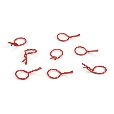 DYNAMITE RC - BENT BODY CLIPS - RED (8) #5551
