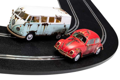 SCALEXTRIC - LEGENDS RUSTY RIDES VW BEETLE and T1B CAMPER VAN - LTD EDITION #C3966A