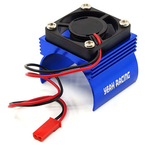 YEAH RACING - ALUMINUM 540 MOTOR HEATSINK w/FAN - BLUE #YA-0410BU