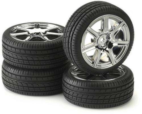 ANSMANN RACING TIRE & RIM SET "FUSE" CHROME