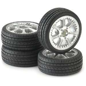 ANSMANN RACING TIRE & RIM SET "BITE" SILVER