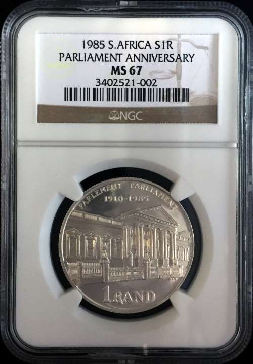 1985 Silver R1 NGC MS67  2ND highest grade ONLY 1 COIN BETTER