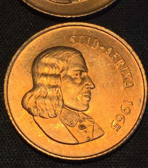 10 x 1965 Afrikaans UNC coins