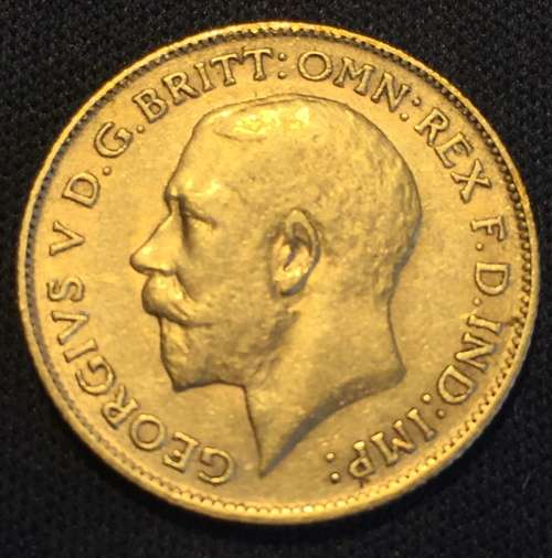 1913  Gold Half Sovereign. British. 3.66g Gold. Coin weight 3.99g