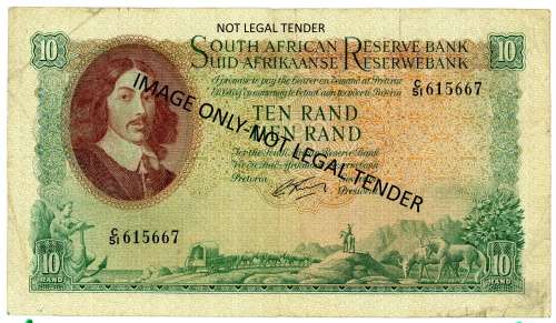 Ten Rand note. G rissik. 1st issue. Pick no:106b