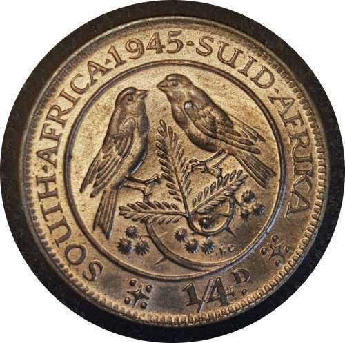 1945 Coin set 1/4d, 1/2d, 1d, 3d, 6d, 2, 2/5`