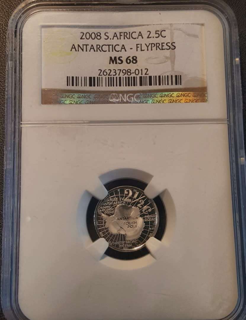 2008 Flypress, 2.5 Cent NGC MS68 ,2nd Highest Grade