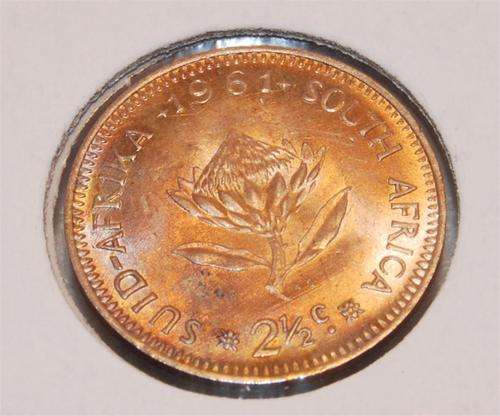 1961 2.5 cent   UNC . Silver 0.72g Mintage 299 090