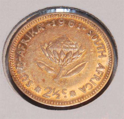 1961 2.5 cent  . Silver 0.72g Mintage 299 090