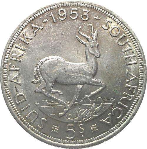 1953 5 Shilling. 14.4g silver coin