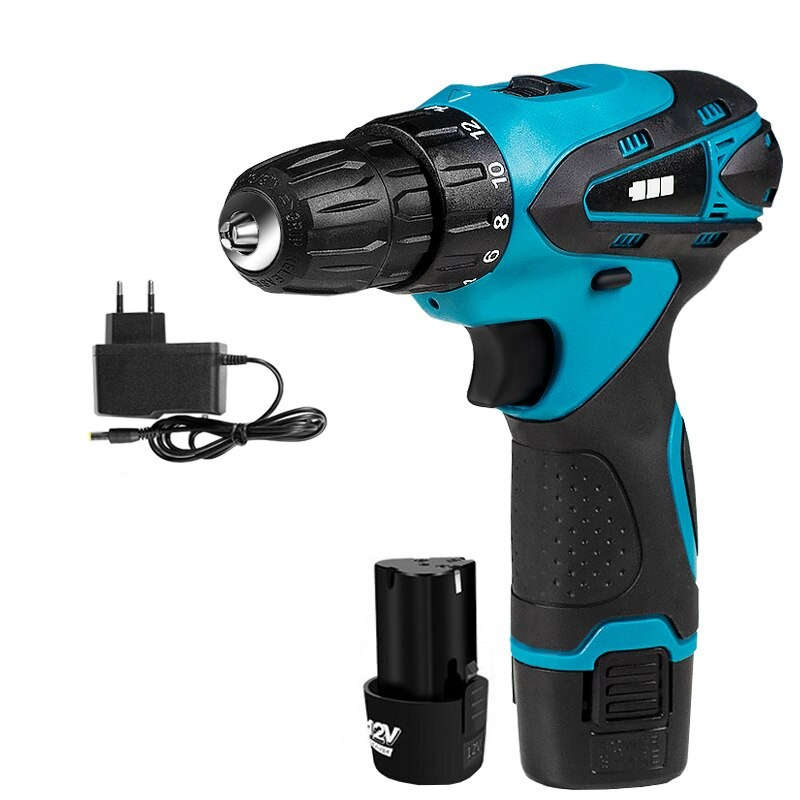 Cordless Lithium-Ion Drill and Screwdriver Set 12V with two batteries