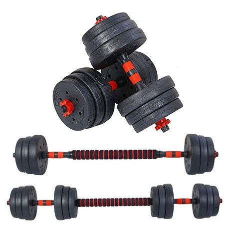 Adjustable Dumbbells Set With Extension Bar Conversion to Barbell - 20kg