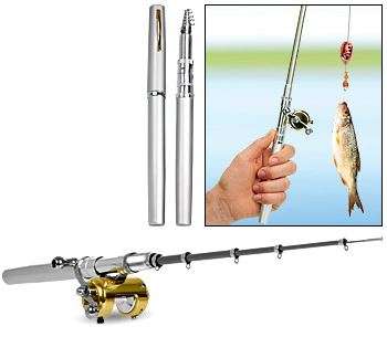 Fishing Rod in Pen Case  that fits in your Pocket! w/ Rod, Reel, Hooks and Bober