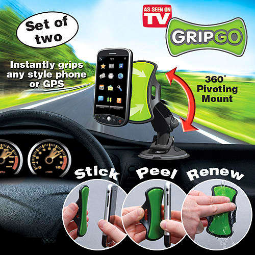 GripGo | Hands Free Car Cell Phone / GPS  Mount Holder