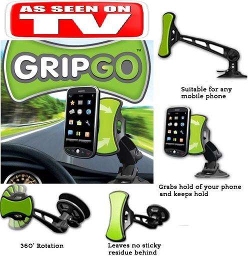 GripGo | Hands Free Car Cell Phone / GPS  Mount Holder