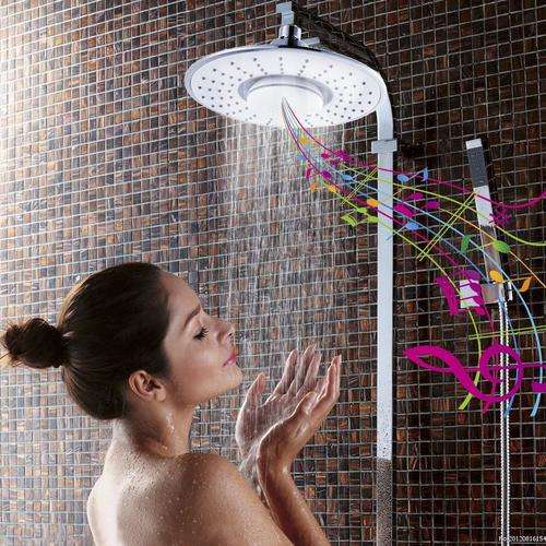 Waterproof Shower Head with Bluetooth Wireless Speaker + Microphone Hansfree