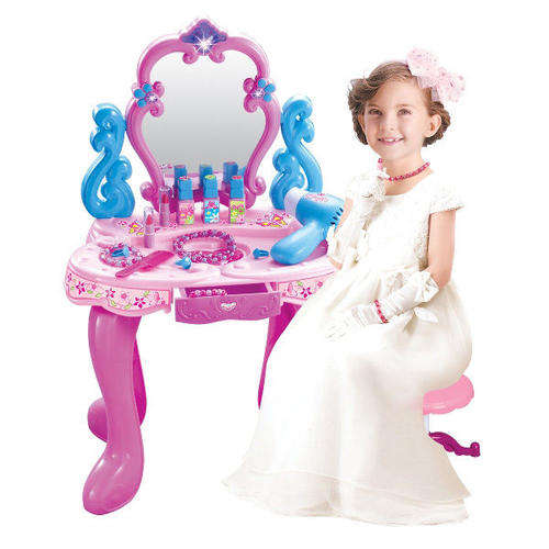 Girls Princess Style Dressing Table Play Set with Light