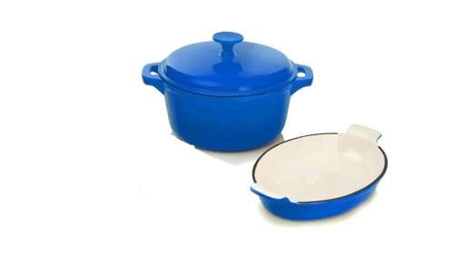 Rystel Three Piece Cast Iron Enamel Cookware Pot Set