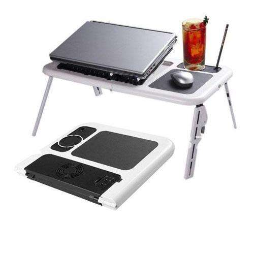 E-Table Portable Laptop Stand with 2 USB Cooling Fans