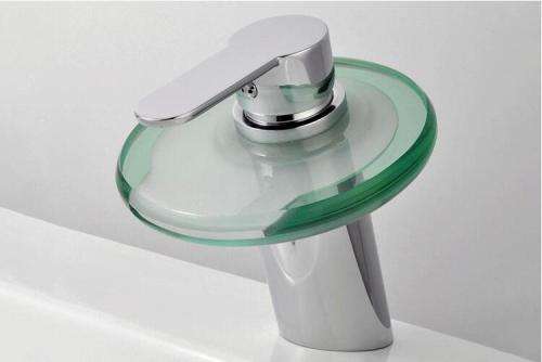 Nevenoe LED Glass Bathroom Tap Faucet Mixer - Changes Colour on Water Temperature