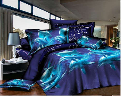 Hazlo 3D Duvet Cover Set w/ 2 Pillow Cases - Dolphin - (Double and Queen Available)