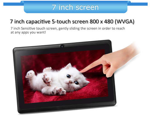 7 inch Android Tablet PC with Bluetooth, Camera and WiFi