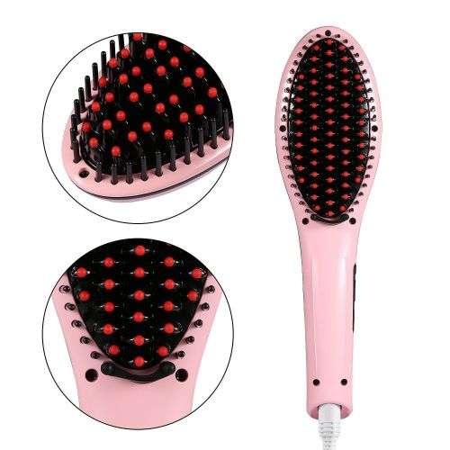 Electric Fast Hair Straightener Brush Comb with LCD Display