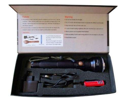 Rechargeable Digital LED Light Flashlight Torch Police