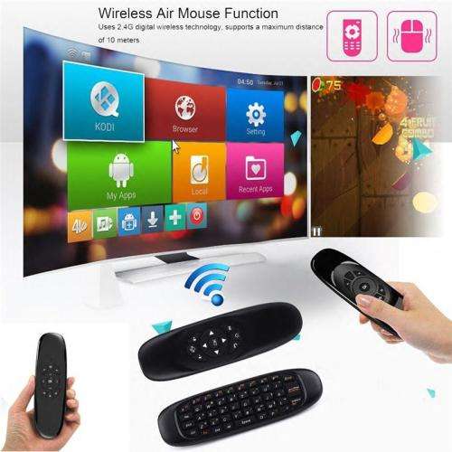 Wireless Air Mouse Remote and Keyboard (Gyroscope, Qwerty Keyboard)