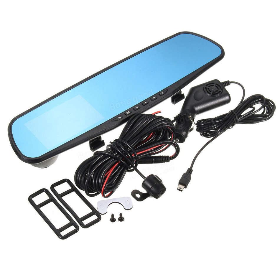 HD 4.3 inch Vehicle Rearview Parking Assist Camera with Mirror + Front Dash Camera