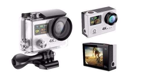 VR360 Dual Screen 4K Ultra HD Slim Waterproof Action Camera with Remote Control and WiFi