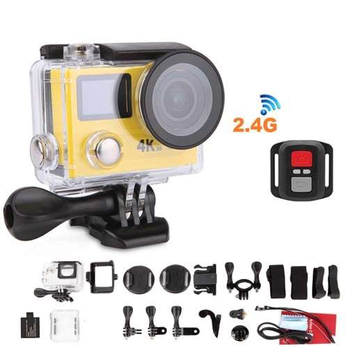 VR360 Dual Screen 4K Ultra HD Slim Waterproof Action Camera with Remote Control and WiFi