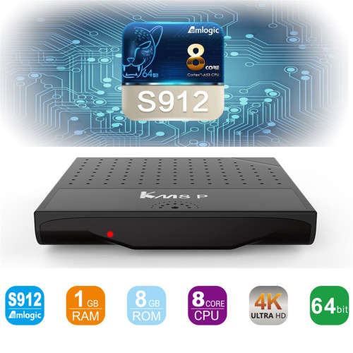 KM8 P S912 TV Box Media Player (Android 7.1, 4K Ultra HD, 8GB/1GB