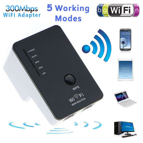 Nevenoe 600Mbps Wireless-N WiFi Repeater, Router, Client, Bridge, Access point (5 in 1 - Second hand