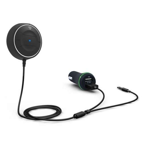 Nevenoe Bluetooth Handsfree Car Kit with NFC and USB Charger (Audio streaming or Calling)