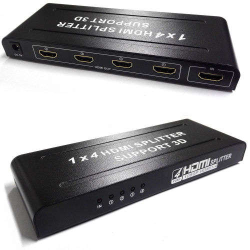 1x4 Full HD 4 Ports HDMI Splitter Signal Distributor 1 in 4 Out with 1080P -  [Second Hand]