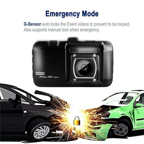 Full HD 1080P Car Dash Camera  (Vehicle Blackbox Video Recorder) 170 Degree Wide Angle