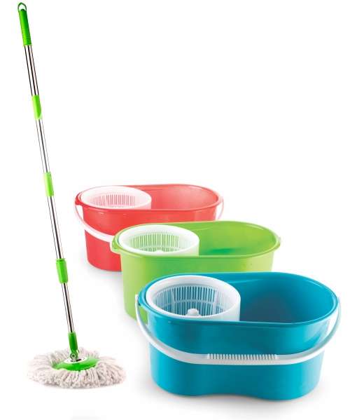 360 Rotating Spin Mop + Cleaner Bucket + Microfiber Head