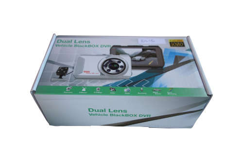 Dual Lens Full HD Car Dash Camera Video Recorder DVR with Motion Detection