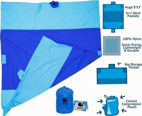 Waterproof Camping Shelter Beach Picnic Groundsheet Blanket  Mat (2.7M x 2.1M)