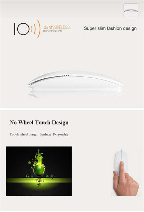 Wireless Touch Computer Laptop Mice Mouse - White