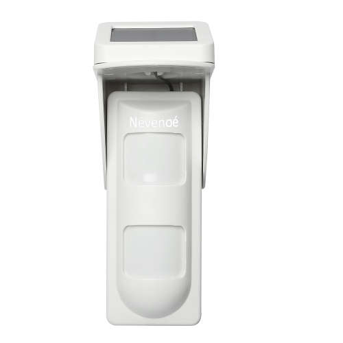 Nevenoe Solar Powered Wireless Dual PIR Optics Outdoor Digital Motion Detector Passive