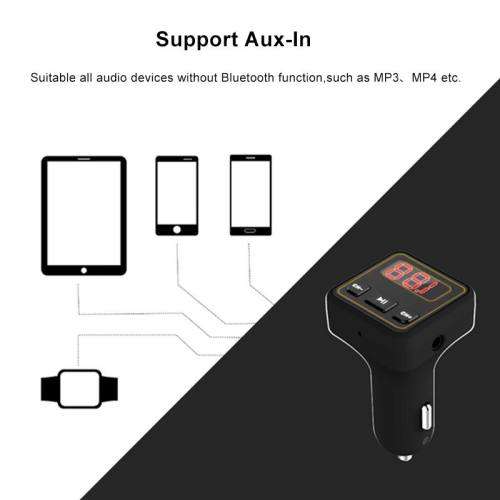 Wireless Audio Receiver MP3 Adapter with FM Transmitter and Charge Function