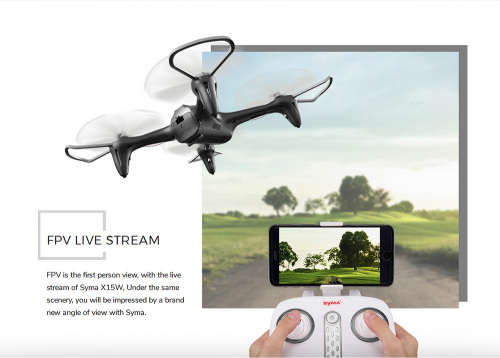 Syma X15W Drone Quadcopter with HD Camera, WiFI FPV Real Time Viewing